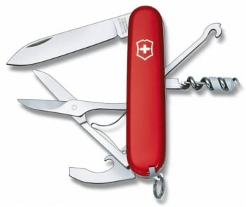 Офицерский нож Compact 91, красный купить с нанесением логотипа оптом на заказ в интернет-магазине Санкт-Петербург