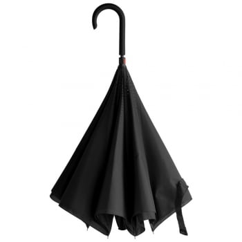 Зонт Наизнанку Unit Style, трость, черный купить с нанесением логотипа оптом на заказ в интернет-магазине Санкт-Петербург