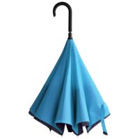 Зонт наоборот Style, трость, сине-голубой купить с нанесением логотипа оптом на заказ в интернет-магазине Санкт-Петербург