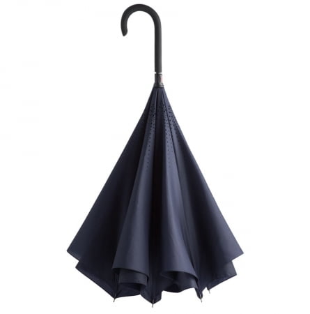 Зонт наоборот Unit Style, трость, темно-синий купить с нанесением логотипа оптом на заказ в интернет-магазине Санкт-Петербург