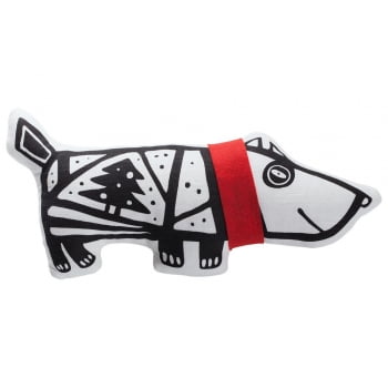 Игрушка« Собака в шарфе», большая, белая с красным купить с нанесением логотипа оптом на заказ в интернет-магазине Санкт-Петербург