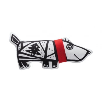Игрушка« Собака в шарфе», малая, белая с красным купить с нанесением логотипа оптом на заказ в интернет-магазине Санкт-Петербург