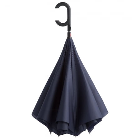 Зонт наоборот Unit ReStyle, трость, темно-синий купить с нанесением логотипа оптом на заказ в интернет-магазине Санкт-Петербург