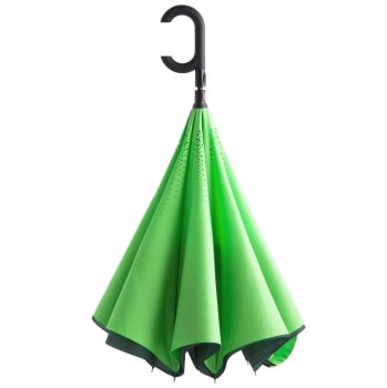 Зонт наоборот Unit ReStyle, трость, зеленый купить с нанесением логотипа оптом на заказ в интернет-магазине Санкт-Петербург