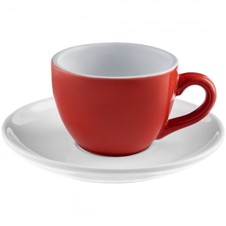 Чайная пара Cozy Morning, красная с белым купить с нанесением логотипа оптом на заказ в интернет-магазине Санкт-Петербург