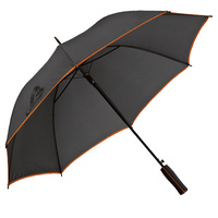 Зонт-трость Jenna, черный с оранжевым купить с нанесением логотипа оптом на заказ в интернет-магазине Санкт-Петербург