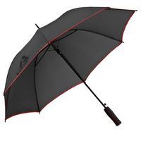 Зонт-трость Jenna, черный с красным купить с нанесением логотипа оптом на заказ в интернет-магазине Санкт-Петербург
