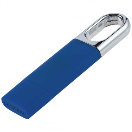 Флешка Uniscend Silveren, синяя, 8 Гб купить с нанесением логотипа оптом на заказ в интернет-магазине Санкт-Петербург