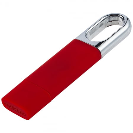 Флешка Uniscend Silveren, красная, 8 Гб купить с нанесением логотипа оптом на заказ в интернет-магазине Санкт-Петербург