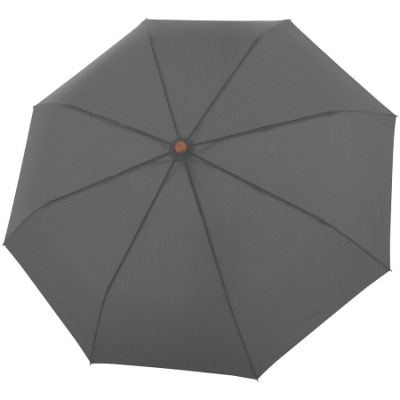 Зонт складной Nature Mini, серый купить с нанесением логотипа оптом на заказ в интернет-магазине Санкт-Петербург