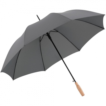 Зонт-трость Nature Stick AC, серый купить с нанесением логотипа оптом на заказ в интернет-магазине Санкт-Петербург