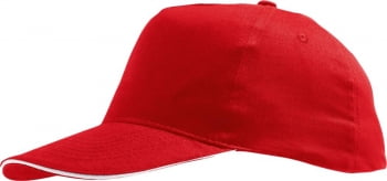 Бейсболка SUNNY, красная с белым купить с нанесением логотипа оптом на заказ в интернет-магазине Санкт-Петербург