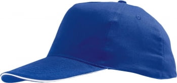 Бейсболка SUNNY, ярко-синяя с белым купить с нанесением логотипа оптом на заказ в интернет-магазине Санкт-Петербург