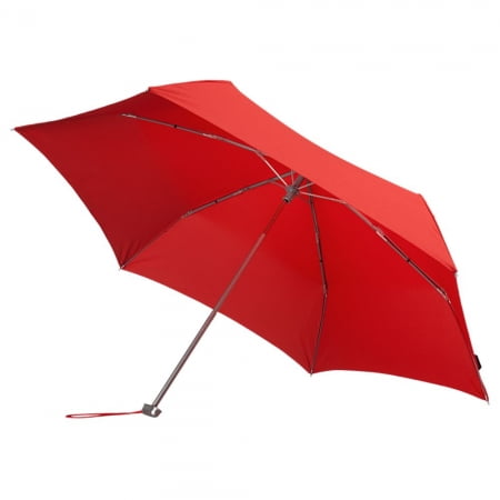 Складной зонт Alu Drop S, 3 сложения, механический, красный купить с нанесением логотипа оптом на заказ в интернет-магазине Санкт-Петербург