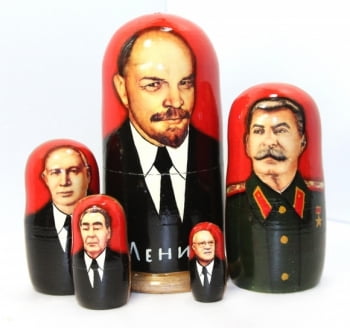 Матрешка Ленин, 5 мест 17см (политики) купить оптом в Санкт-Петербурге