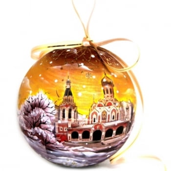 Шар новогодний Москва, дерево купить оптом на заказ