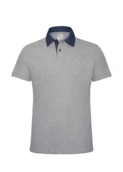 Рубашка поло мужская DNM Forward серый меланж/синий джинс купить с нанесением логотипа оптом на заказ в интернет-магазине Санкт-Петербург