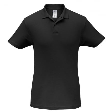 Рубашка поло ID.001 черная купить с нанесением логотипа оптом на заказ в интернет-магазине Санкт-Петербург