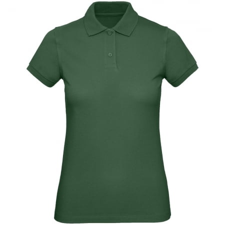 Рубашка поло женская Inspire, темно-зеленая купить с нанесением логотипа оптом на заказ в интернет-магазине Санкт-Петербург