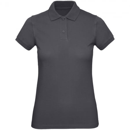 Рубашка поло женская Inspire, темно-серая купить с нанесением логотипа оптом на заказ в интернет-магазине Санкт-Петербург