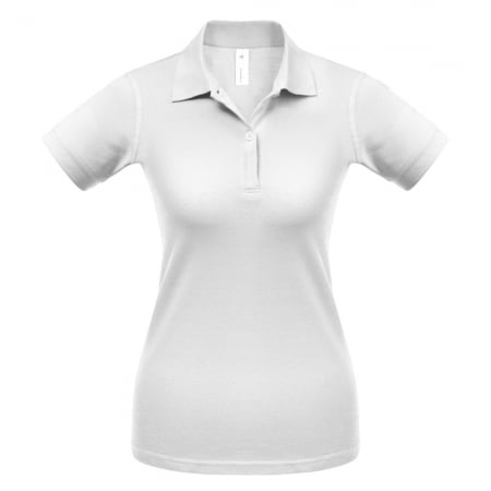 Рубашка поло женская Safran Pure белая купить с нанесением логотипа оптом на заказ в интернет-магазине Санкт-Петербург
