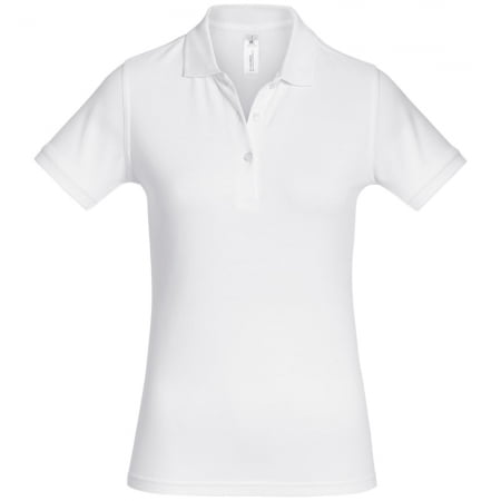 Рубашка поло женская Safran Timeless белая купить с нанесением логотипа оптом на заказ в интернет-магазине Санкт-Петербург