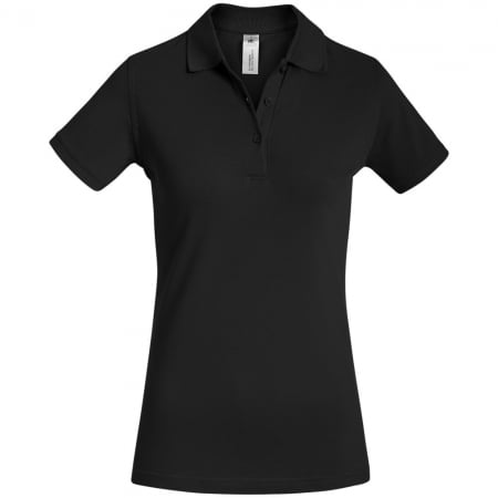 Рубашка поло женская Safran Timeless черная купить с нанесением логотипа оптом на заказ в интернет-магазине Санкт-Петербург