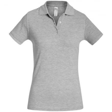 Рубашка поло женская Safran Timeless серый меланж купить с нанесением логотипа оптом на заказ в интернет-магазине Санкт-Петербург