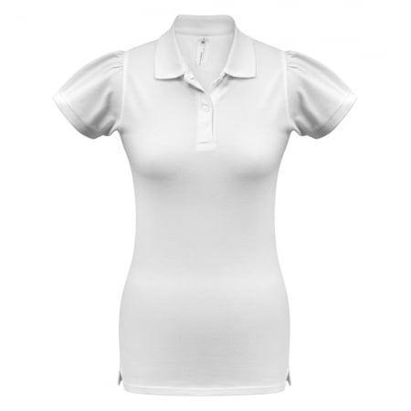 Рубашка поло женская Heavymill белая купить с нанесением логотипа оптом на заказ в интернет-магазине Санкт-Петербург