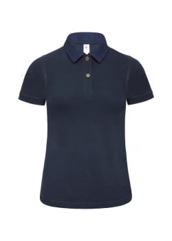 Рубашка поло женская DNM Forward темно-синяя/джинс купить с нанесением логотипа оптом на заказ в интернет-магазине Санкт-Петербург