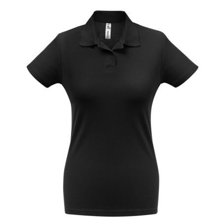 Рубашка поло женская ID.001 черная купить с нанесением логотипа оптом на заказ в интернет-магазине Санкт-Петербург