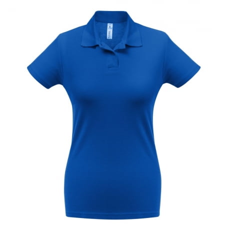 Рубашка поло женская ID.001 ярко-синяя купить с нанесением логотипа оптом на заказ в интернет-магазине Санкт-Петербург