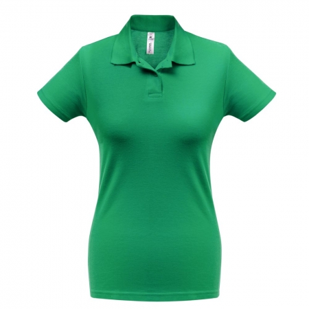 Рубашка поло женская ID.001 зеленая купить с нанесением логотипа оптом на заказ в интернет-магазине Санкт-Петербург
