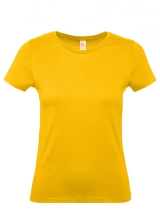 Футболка женская E150 желтая купить с нанесением логотипа оптом на заказ в интернет-магазине Санкт-Петербург