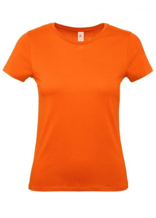 Футболка женская E150 оранжевая купить с нанесением логотипа оптом на заказ в интернет-магазине Санкт-Петербург