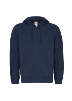 Толстовка мужская Hooded Full Zip темно-синяя купить с нанесением логотипа оптом на заказ в интернет-магазине Санкт-Петербург