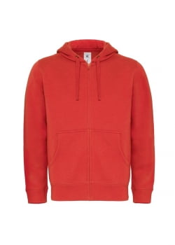 Толстовка мужская Hooded Full Zip красная купить с нанесением логотипа оптом на заказ в интернет-магазине Санкт-Петербург