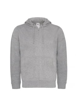 Толстовка мужская Hooded Full Zip серый меланж купить с нанесением логотипа оптом на заказ в интернет-магазине Санкт-Петербург