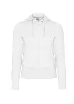 Толстовка женская Hooded Full Zip белая купить с нанесением логотипа оптом на заказ в интернет-магазине Санкт-Петербург