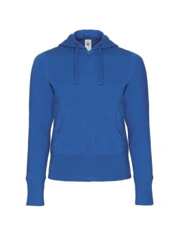 Толстовка женская Hooded Full Zip ярко-синяя купить с нанесением логотипа оптом на заказ в интернет-магазине Санкт-Петербург