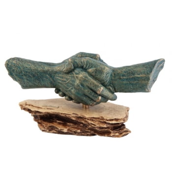 Скульптура «Рукопожатие» купить с нанесением логотипа оптом на заказ в интернет-магазине Санкт-Петербург